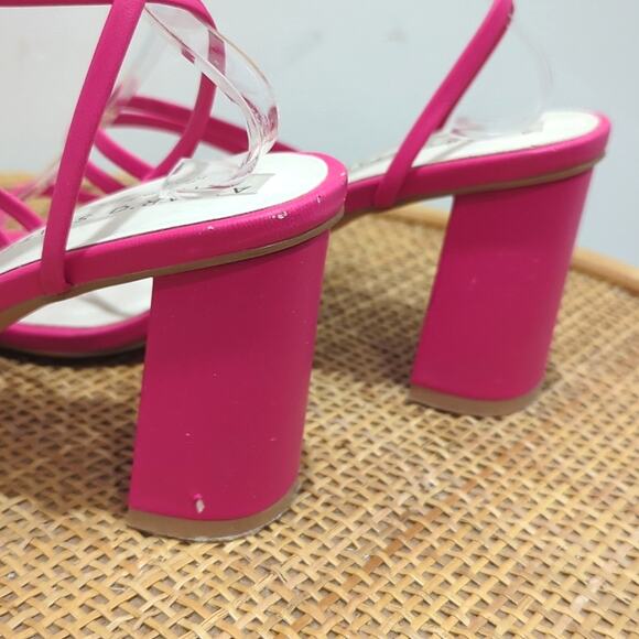 Altar'd State Brinley Strappy Heels Women's Size 8 Barbie Pink Formal Evening - Picture 4 of 8